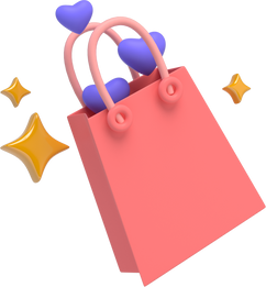 3D Bag with Hearts